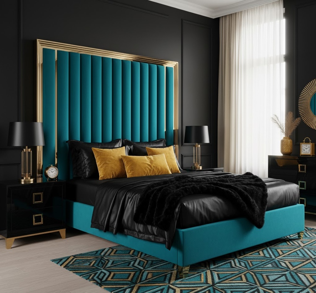 Bold Colour Deco Bedroom 1761873751