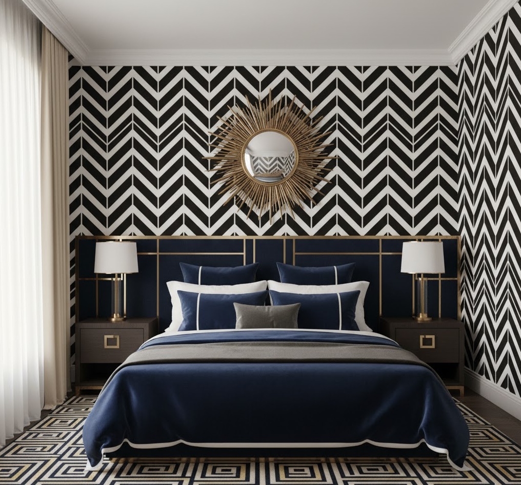 Geometric Art Deco Bedroom 1761873593
