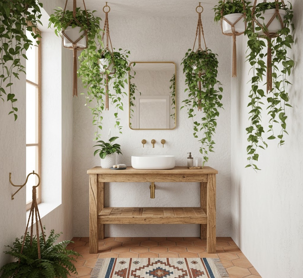Bohemian Small Bathroom Oasis 1761962000