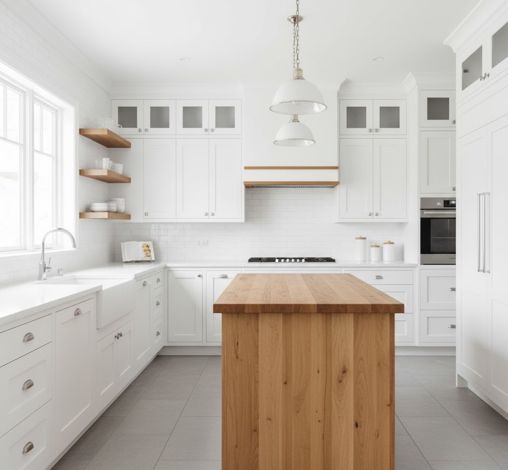 Bright White Farmhouse Kitchen 1762218442