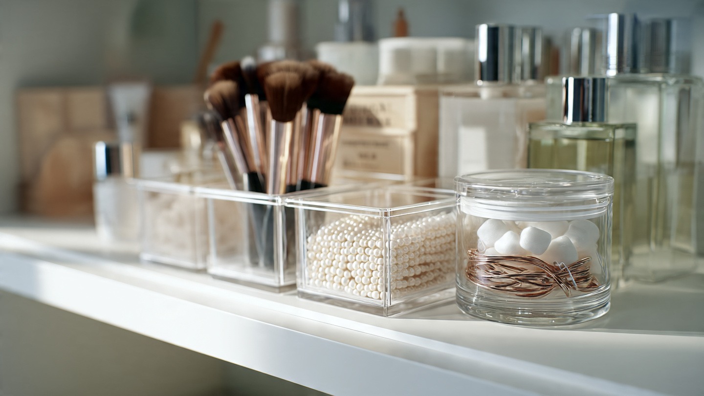 Use Clear Containers and Bins 1769963364